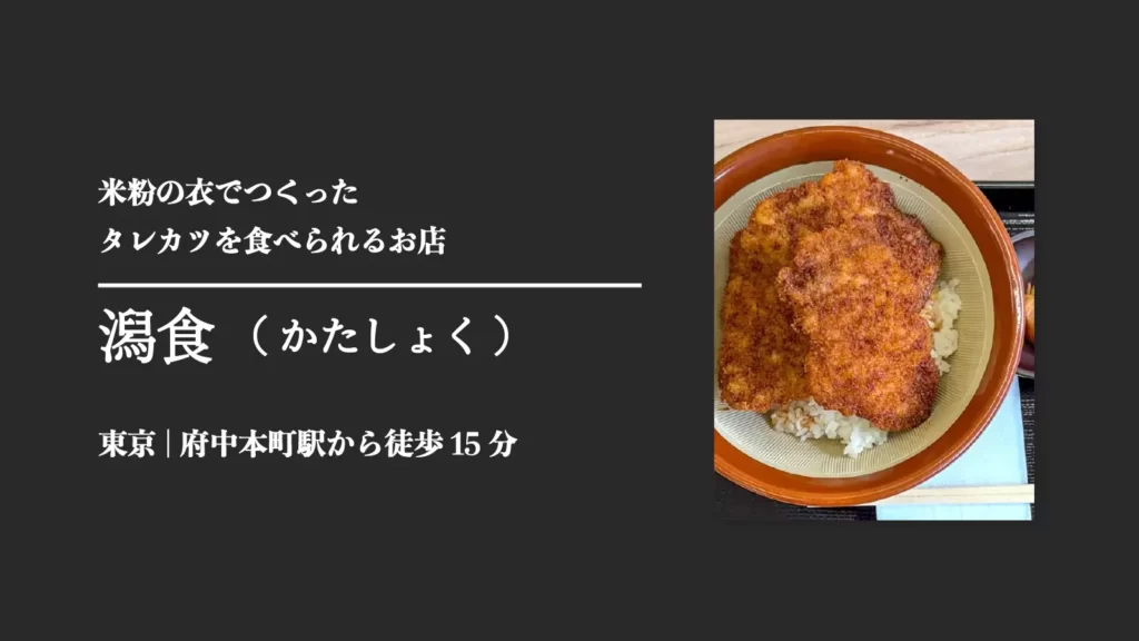 新潟のタレカツ丼専門店 潟食（かたしょく）のタレカツ丼【東京・府中本町】
